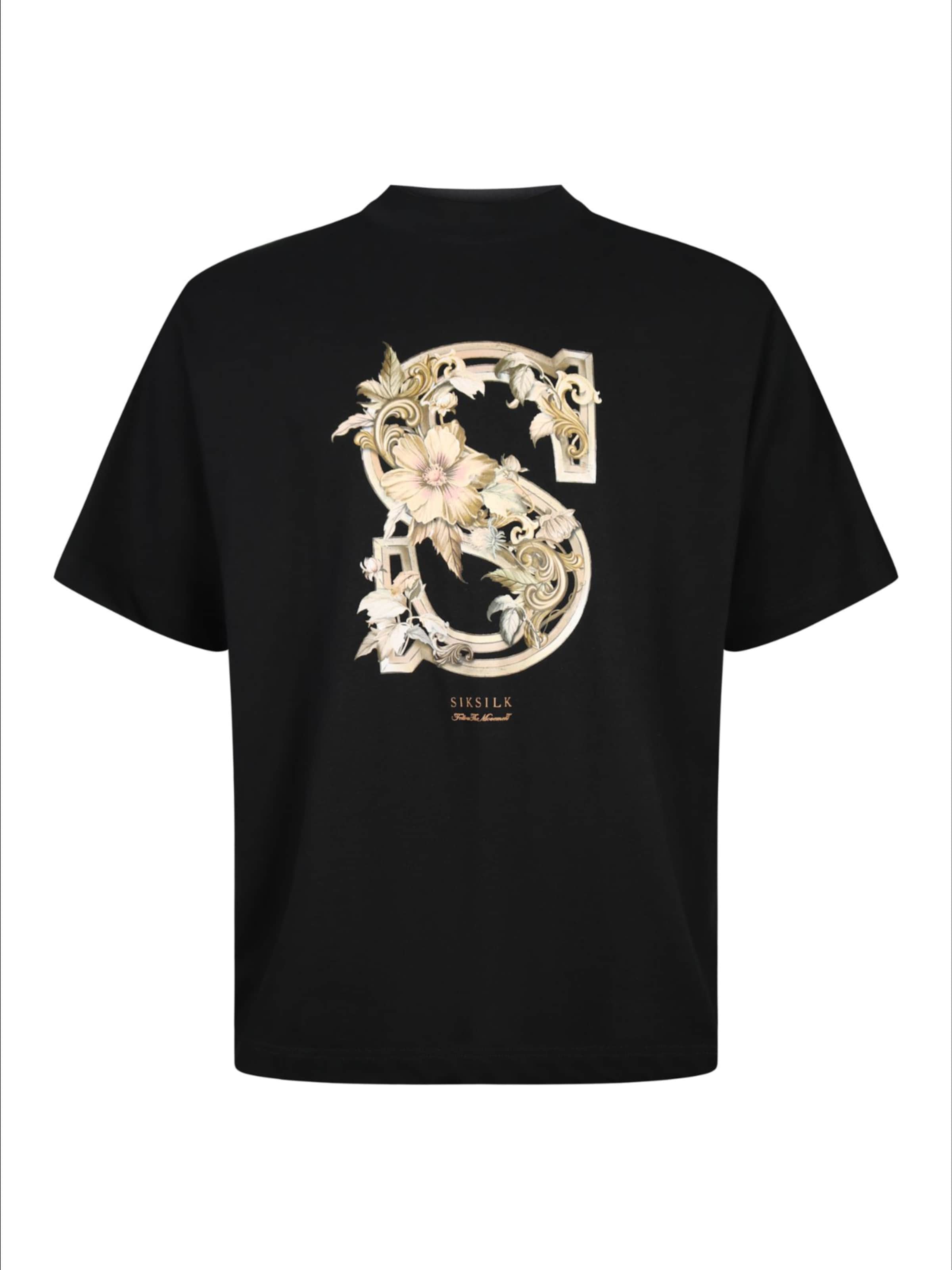 T-Shirt SikSilk en noir : devant