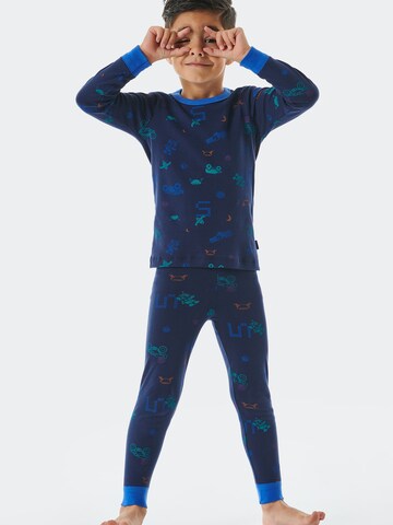 SCHIESSER Pajamas ' Boys World ' in Blue: front