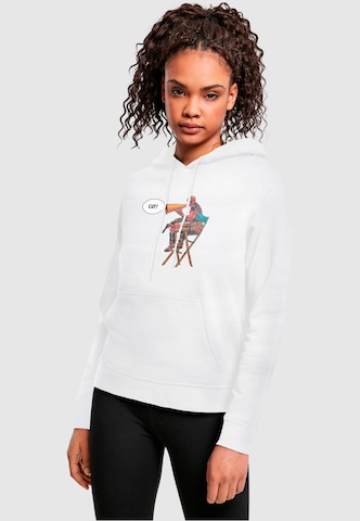 ABSOLUTE CULT Sweatshirt 'Deadpool - Directors Chair' in White: front