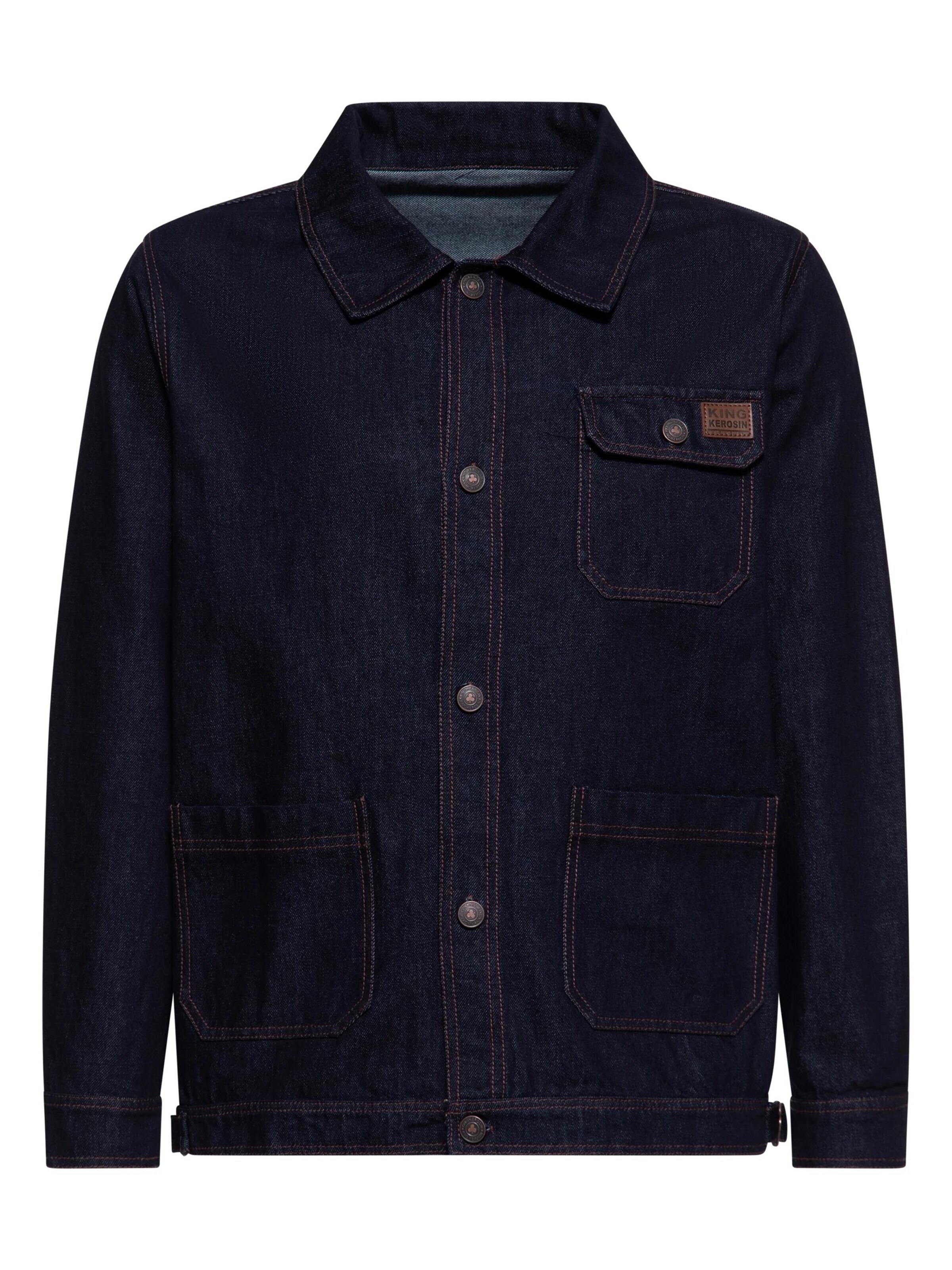 King Kerosin Between-Season Jacket in Blue: front