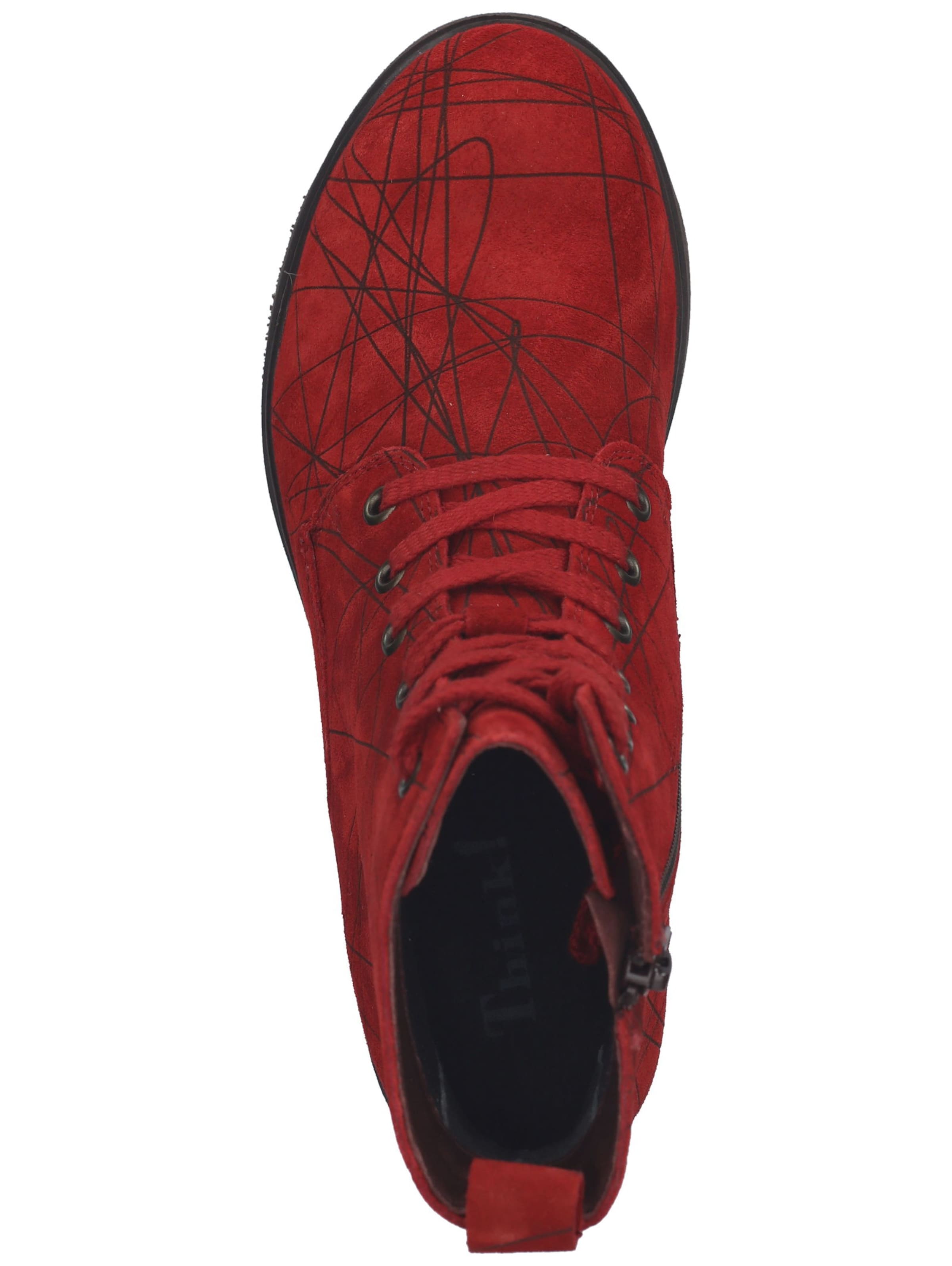 Bottines à lacets THINK! en rouge