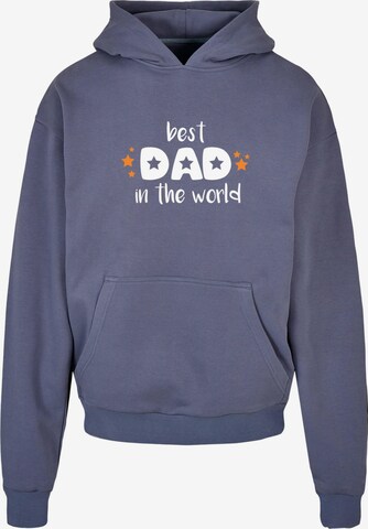 Merchcode Sweatshirt 'Fathers Day - Best Dad In The World' in Blauw: voorkant