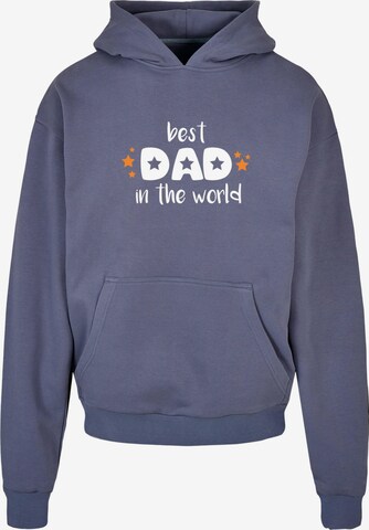 Felpa 'Fathers Day - Best Dad In The World' di Merchcode in blu: frontale