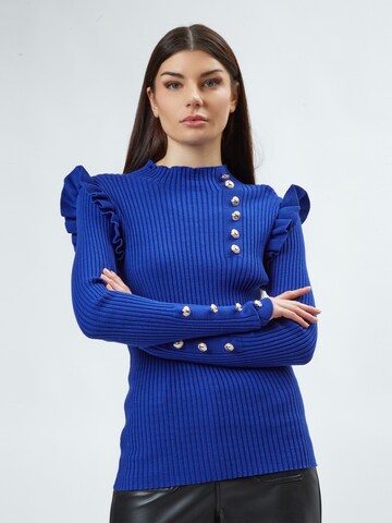 Pull-over Influencer en bleu : devant
