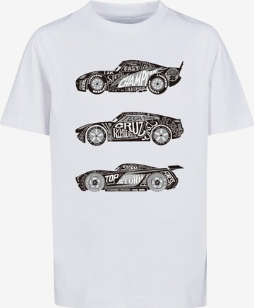 ABSOLUTE CULT T-Shirt 'Cars - Text Racers' in Weiß: predná strana