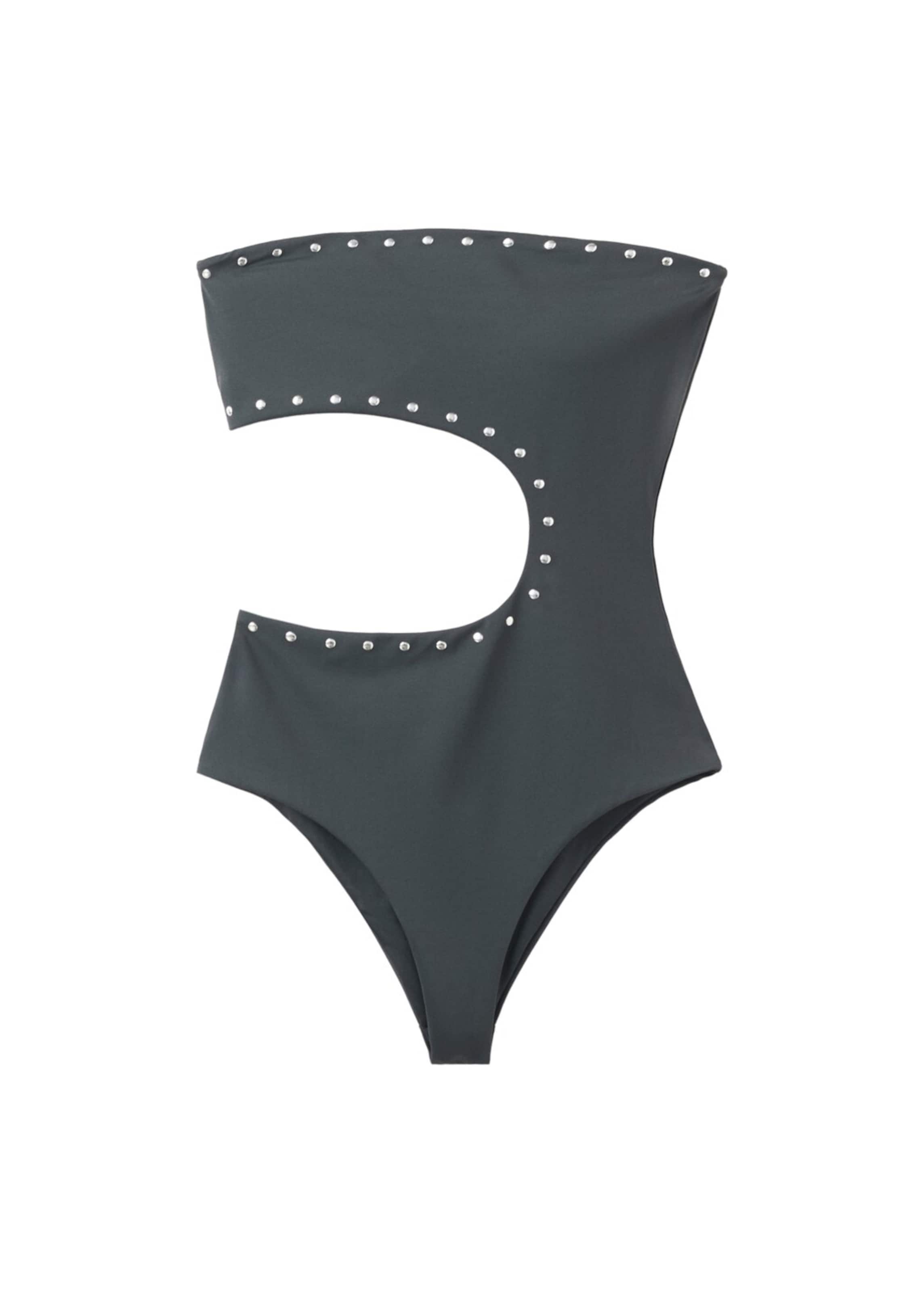 MANGO TEEN Swimsuit in Grey: front