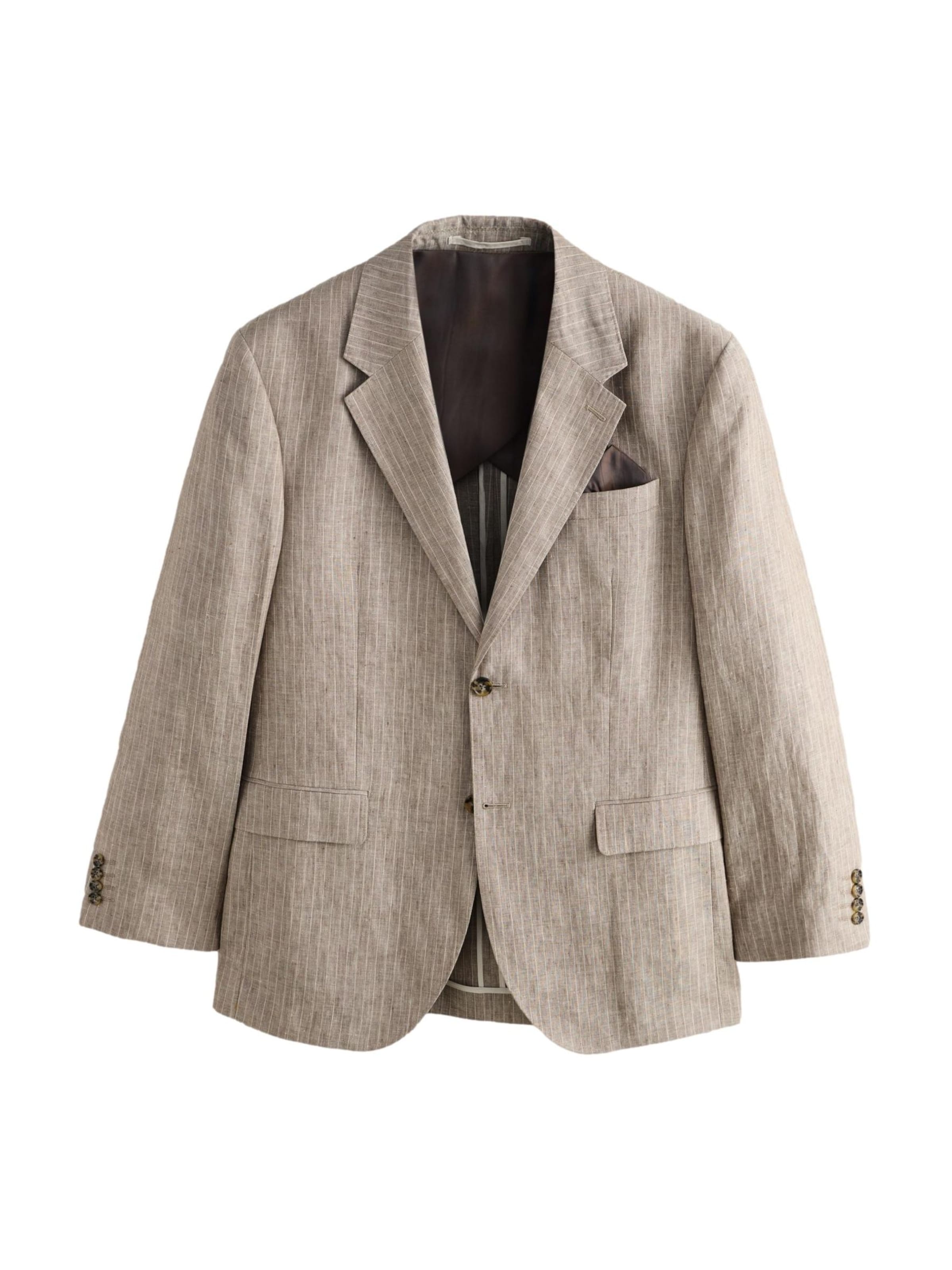 Next Veste de costume 'N.Premium' en 46 en beige foncé / blanc, Vue avec produit