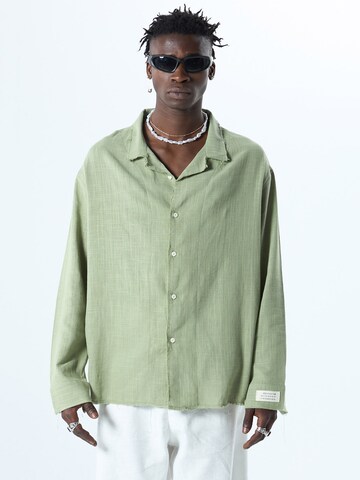 VAMOS CLO Button Up Shirt 'Longview' in Green: front