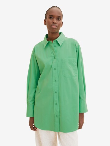 TOM TAILOR DENIM Blouse in Groen: voorkant