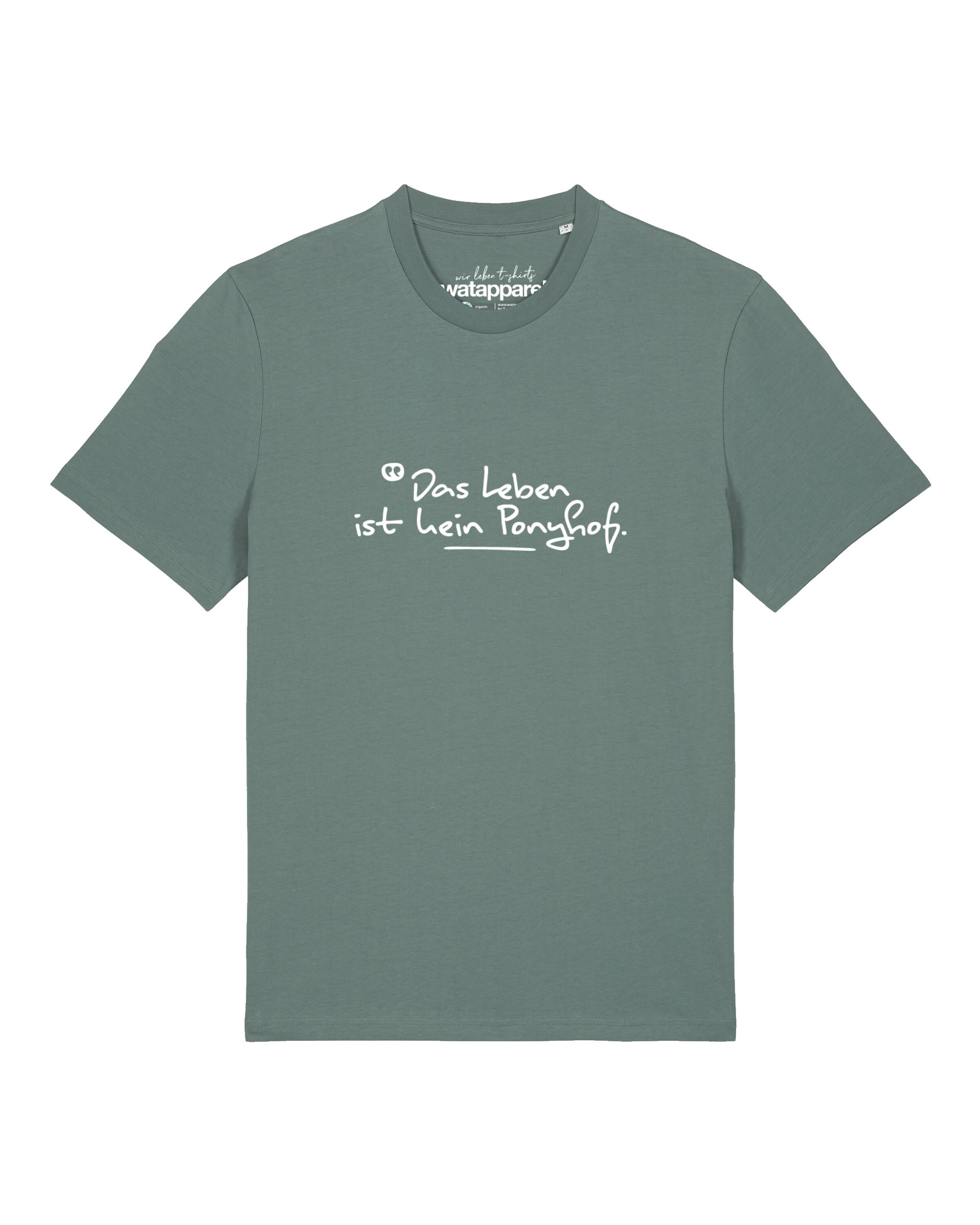 Watapparel Shirt 'Das Leben Ist Kein Ponyhof' in Pastel green / White, Item view
