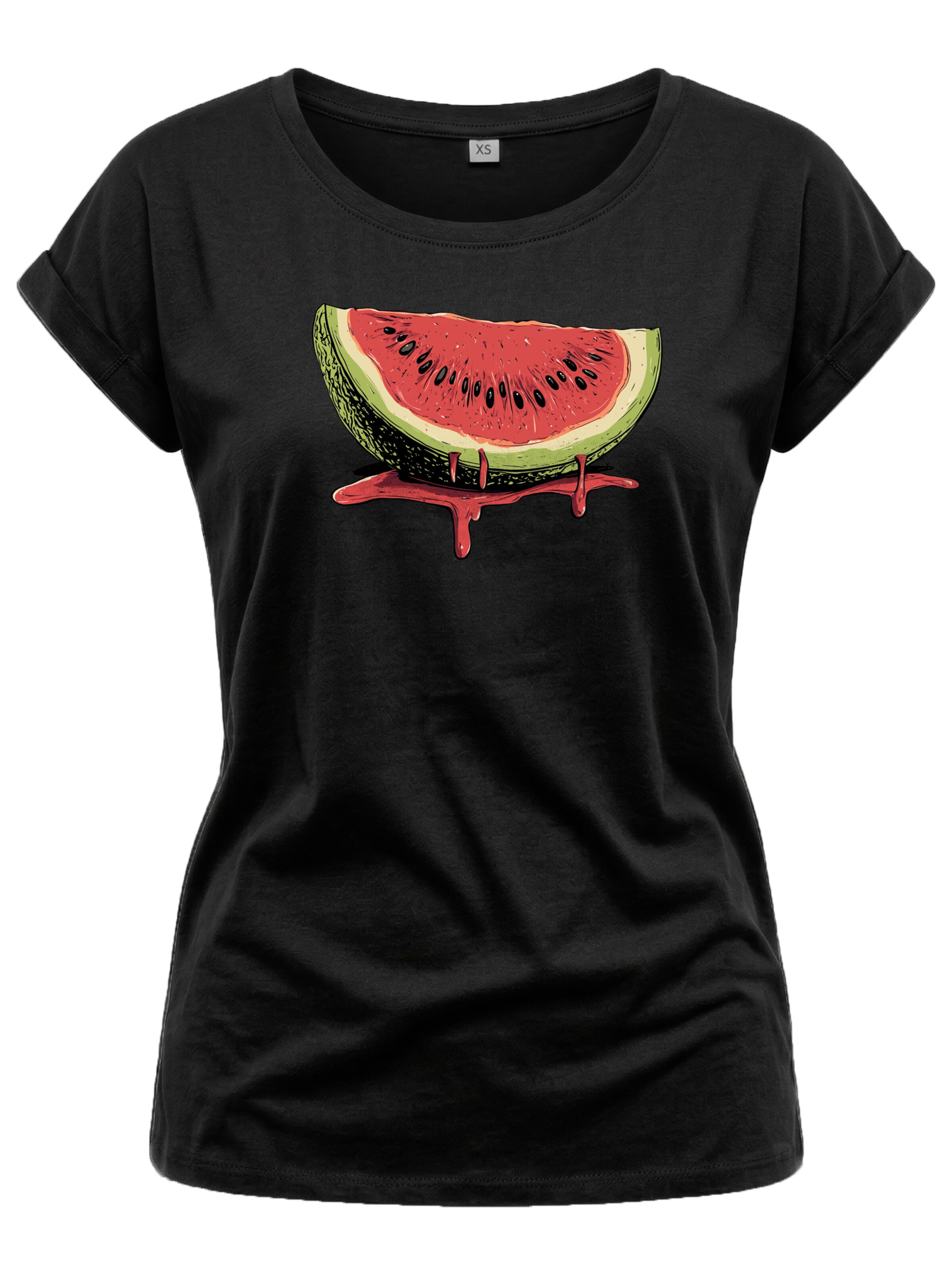 MAKAYA Shirt 'Watermelon' in Black: front