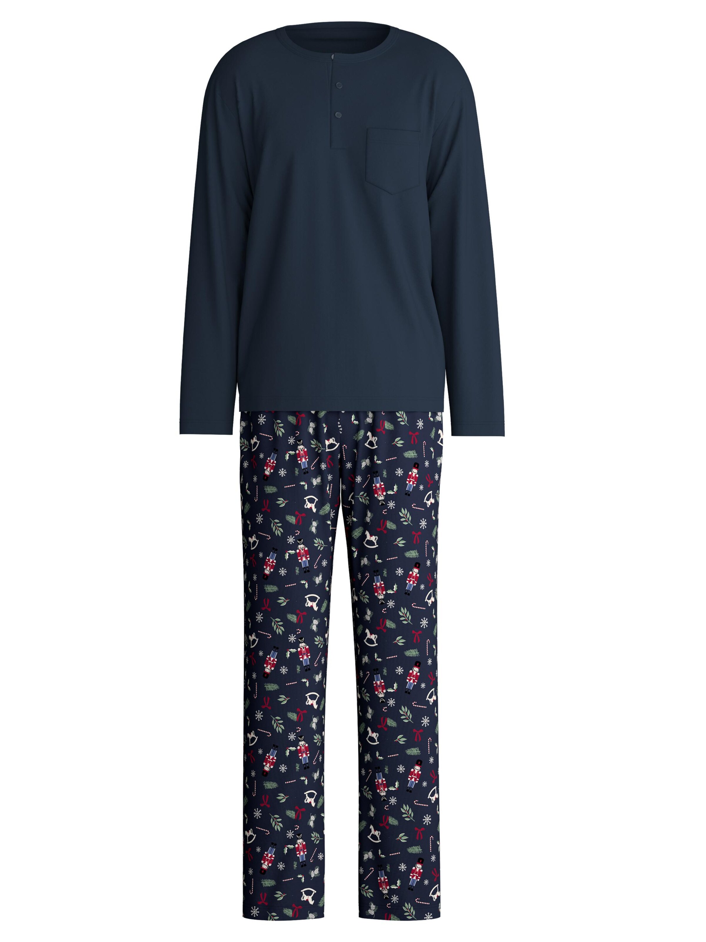 CALIDA Pyjama lang 'Family & Friends'‌‌‌‌‌‌ in Blau: Vorderseite