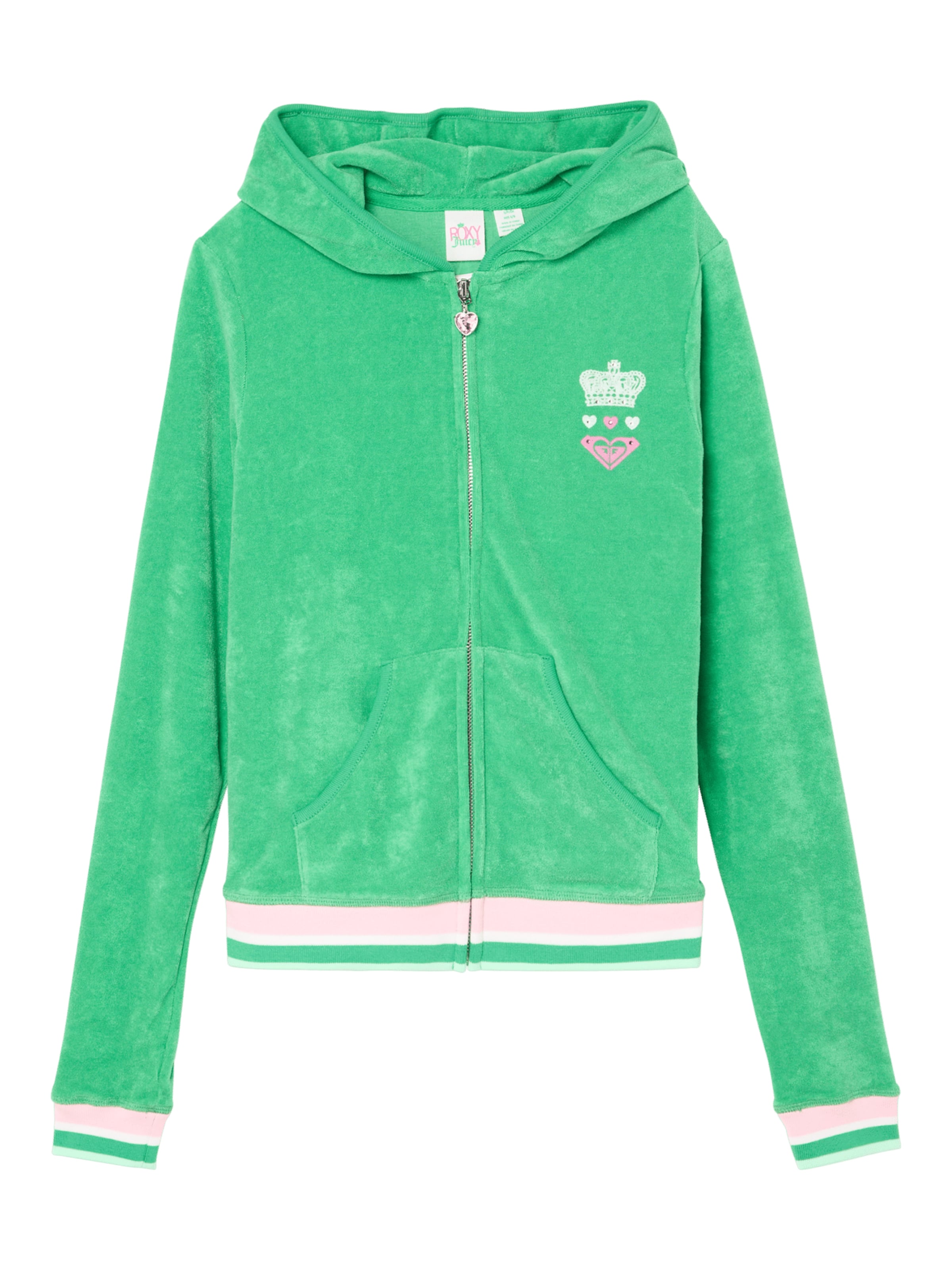 ROXY Strickjacke 'Roxy X Juicy Couture' in Grün: Vorderseite