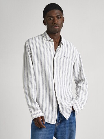 Pepe Jeans Regular fit Button Up Shirt 'PRIXTON' in White: front