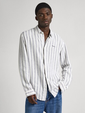 Pepe Jeans Regular fit Overhemd 'PRIXTON' in Wit: voorkant