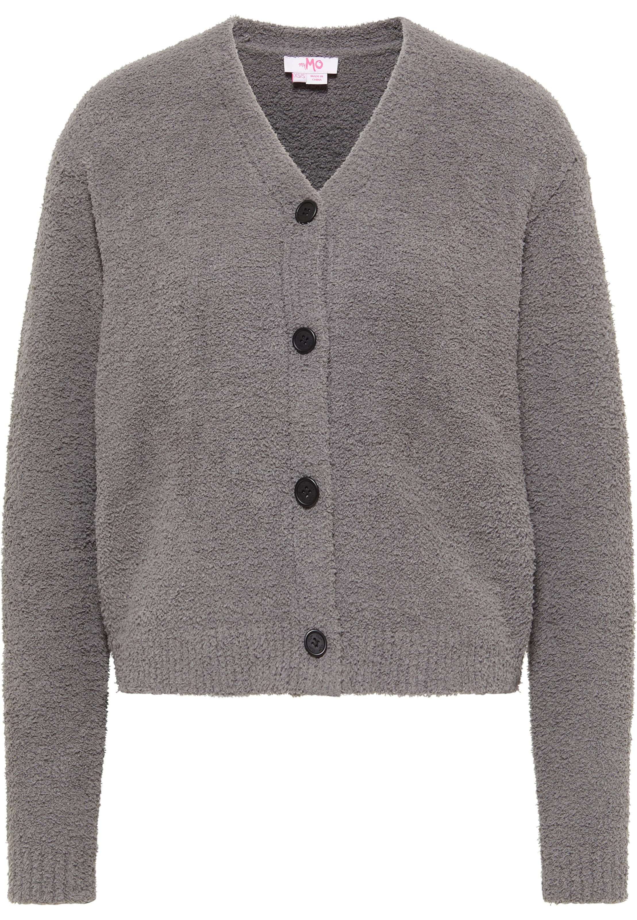 MYMO Πλεκτή ζακέτα σε γκρι: μπροστά