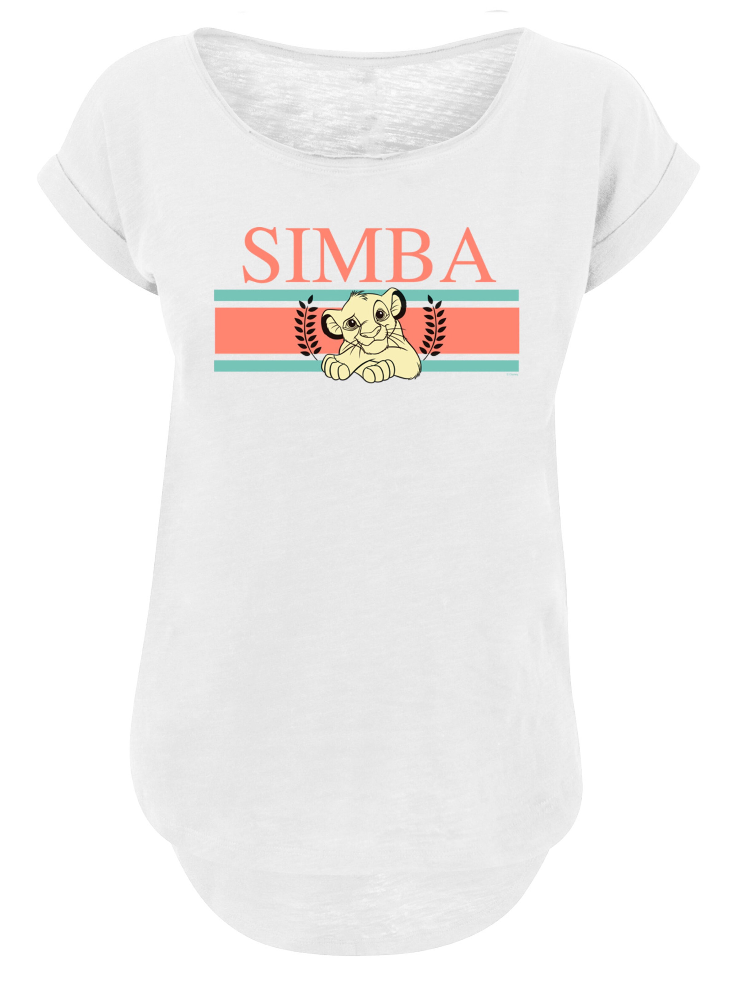 T-shirt 'Disney König der Löwen Simba' F4NT4STIC en blanc : devant