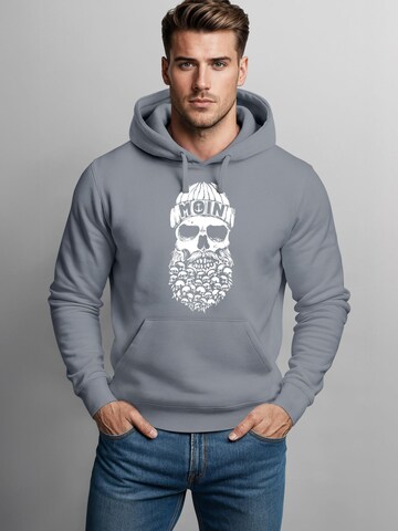 Neverless Sweatshirt 'Moin Skull' in Grey