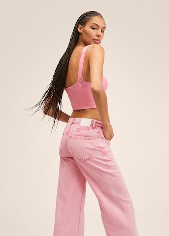 Wide leg Jeans 'Agnes' de la MANGO pe roz