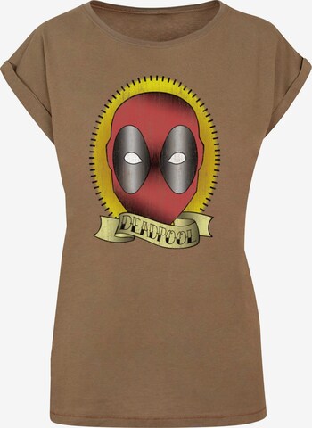 ABSOLUTE CULT T-Shirt 'Deadpool - Tattoo Print' in Grün: predná strana