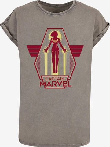 ABSOLUTE CULT T-Shirt 'Captain Marvel - Flying Warrior' in Grau: predná strana