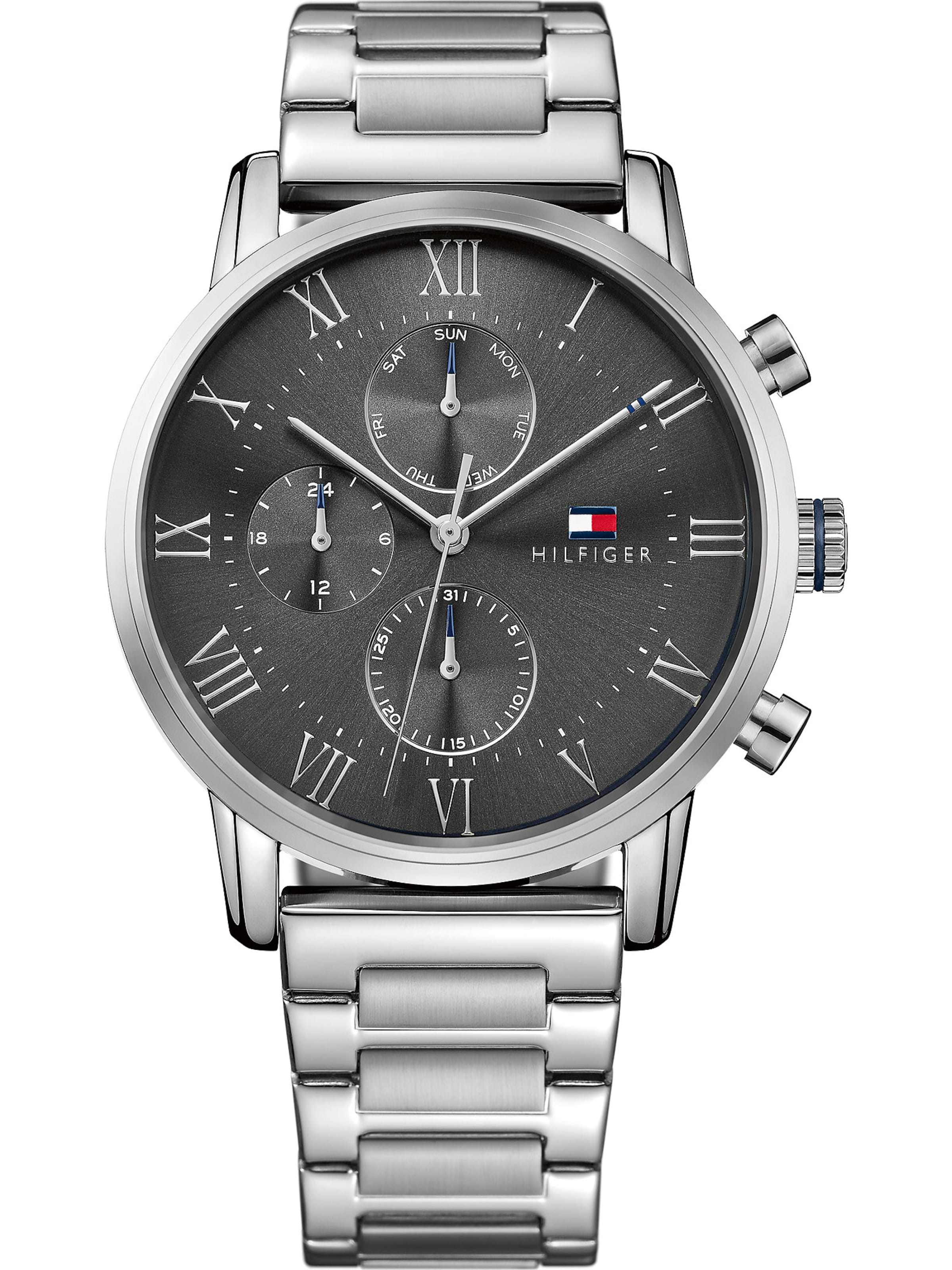 Montre à affichage analogique 'DRESSED UP QUARZ MULTIFUNKTION' TOMMY HILFIGER en argent : devant