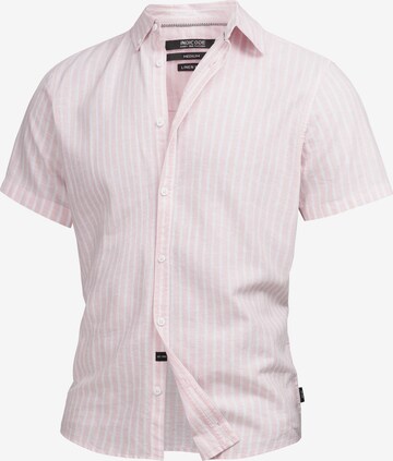 INDICODE JEANS Regular fit Button Up Shirt ' Bravida ' in Pink: front