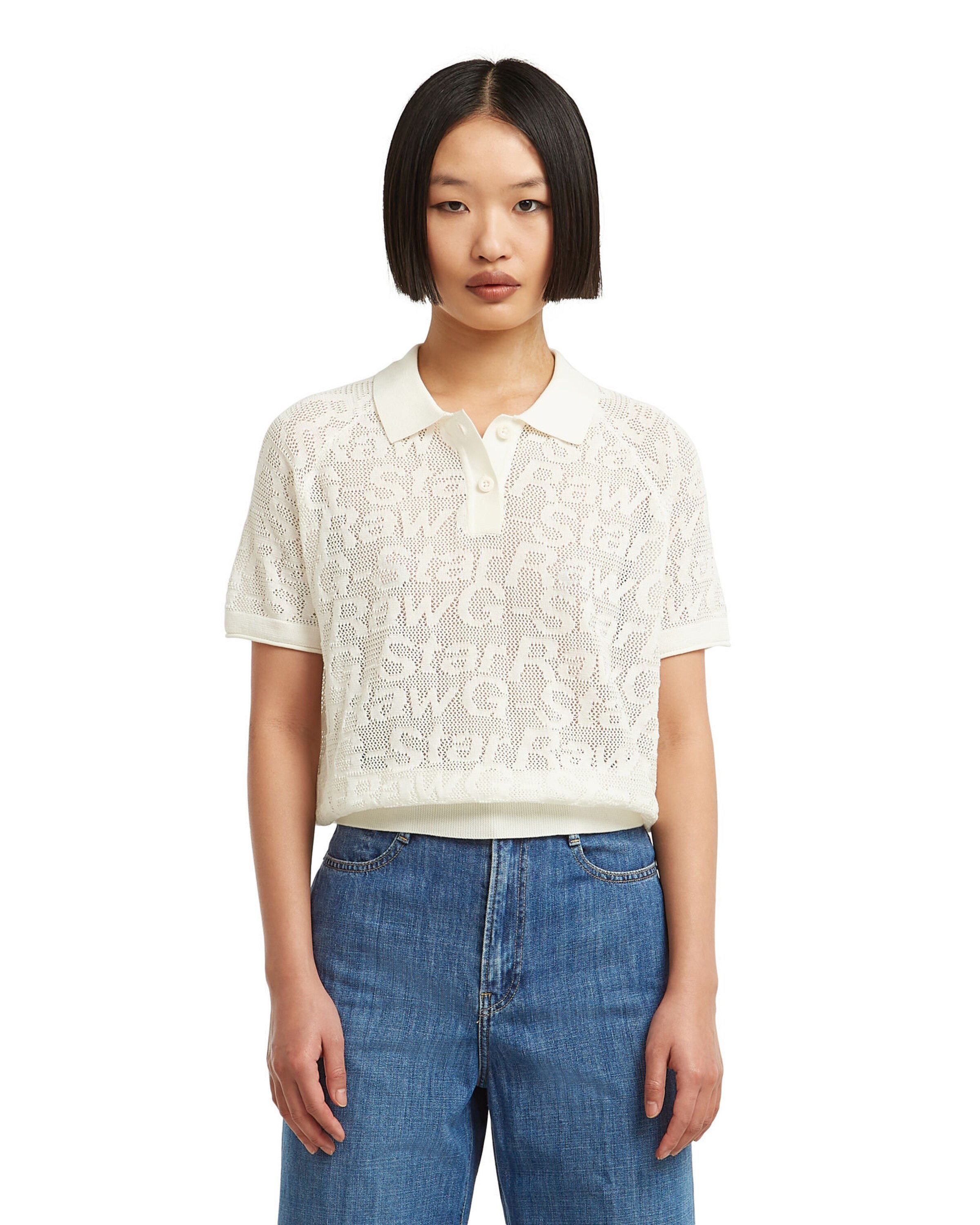 G-STAR Pullover 'Pointelle' in Weiß: Vorderseite