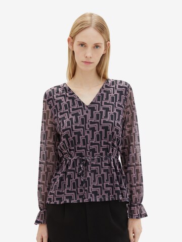 TOM TAILOR Blouse in Zwart: voorkant