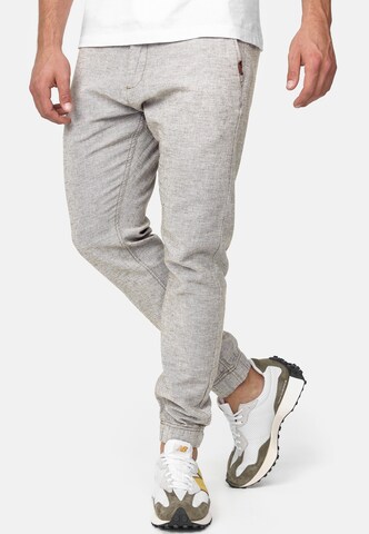 INDICODE JEANS Tapered Broek 'Blnda' in Grijs: voorkant