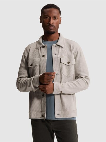 CAST IRON Tussenjas 'Sweat jacket with trucker look' in Grijs: voorkant