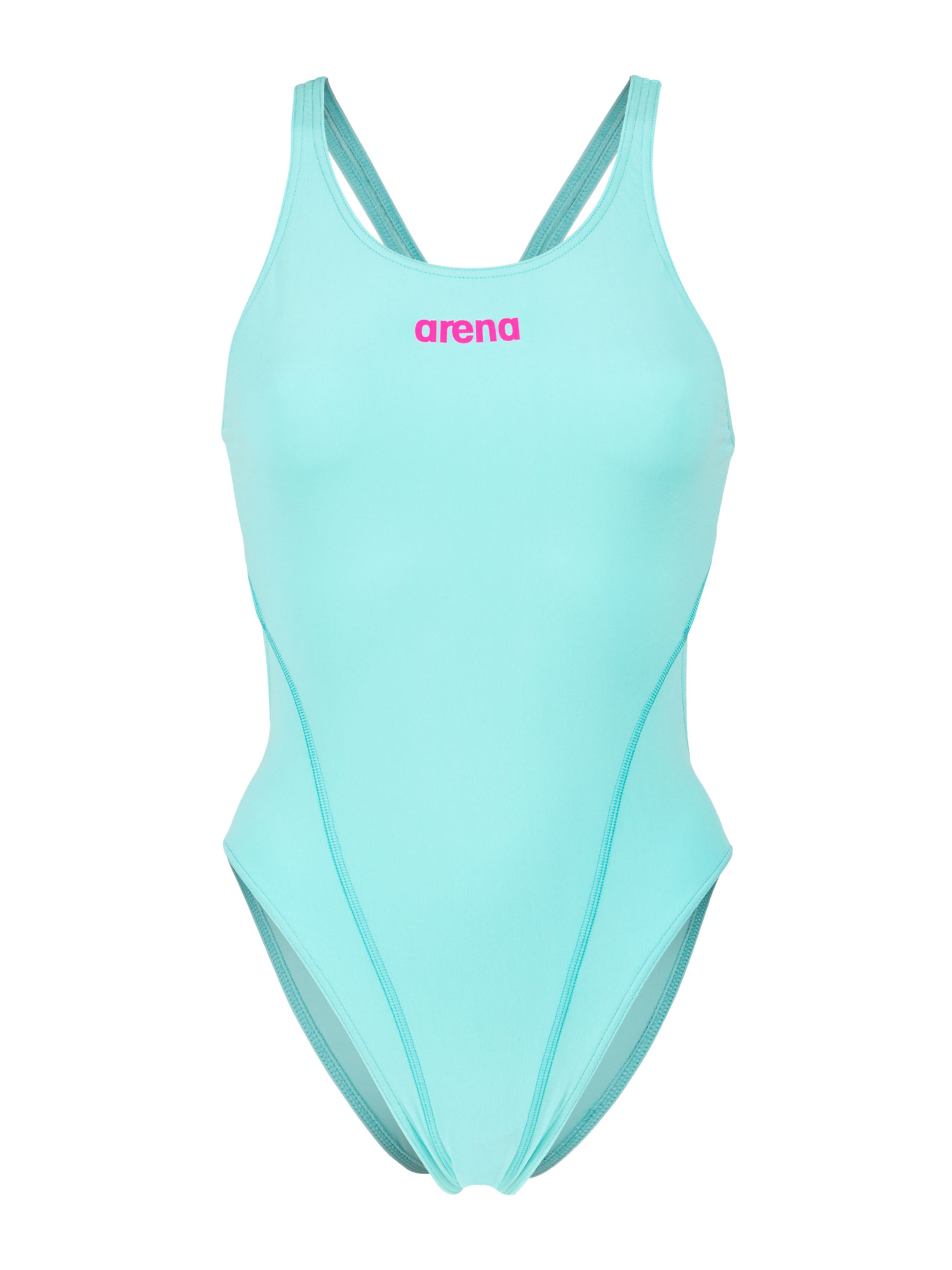 ARENA Õlapaelteta topp Ujumistrikoo 'Swim Tech Solid', värv roheline: eest vaates