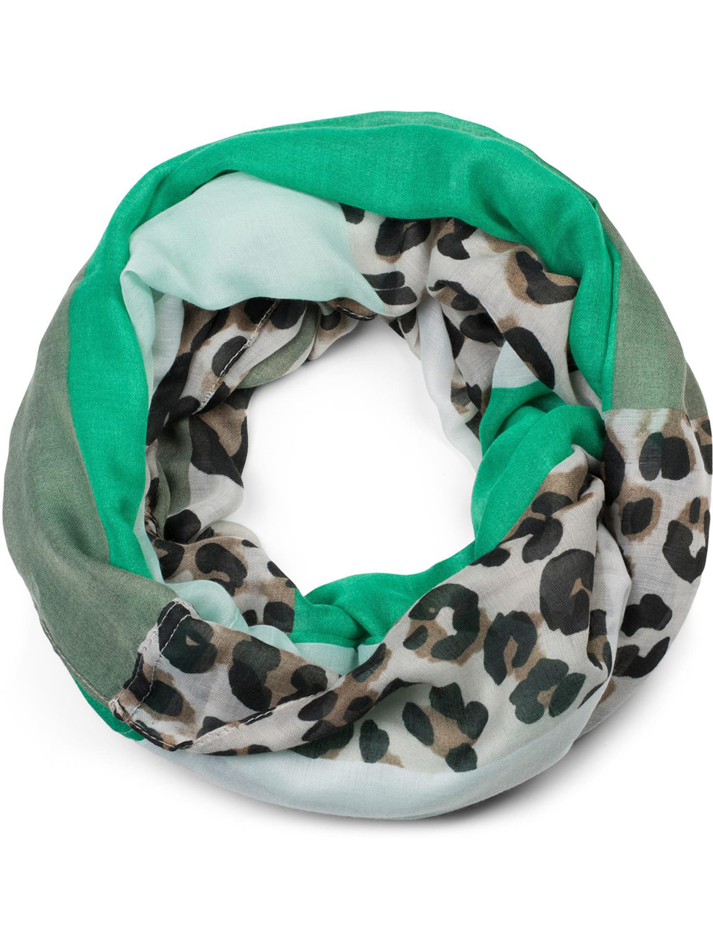 styleBREAKER Loop scarf 'Leo' in Green: front