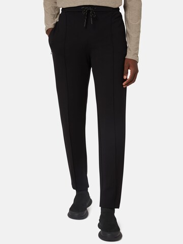 Boggi Milano Slim fit Trousers in Black: front