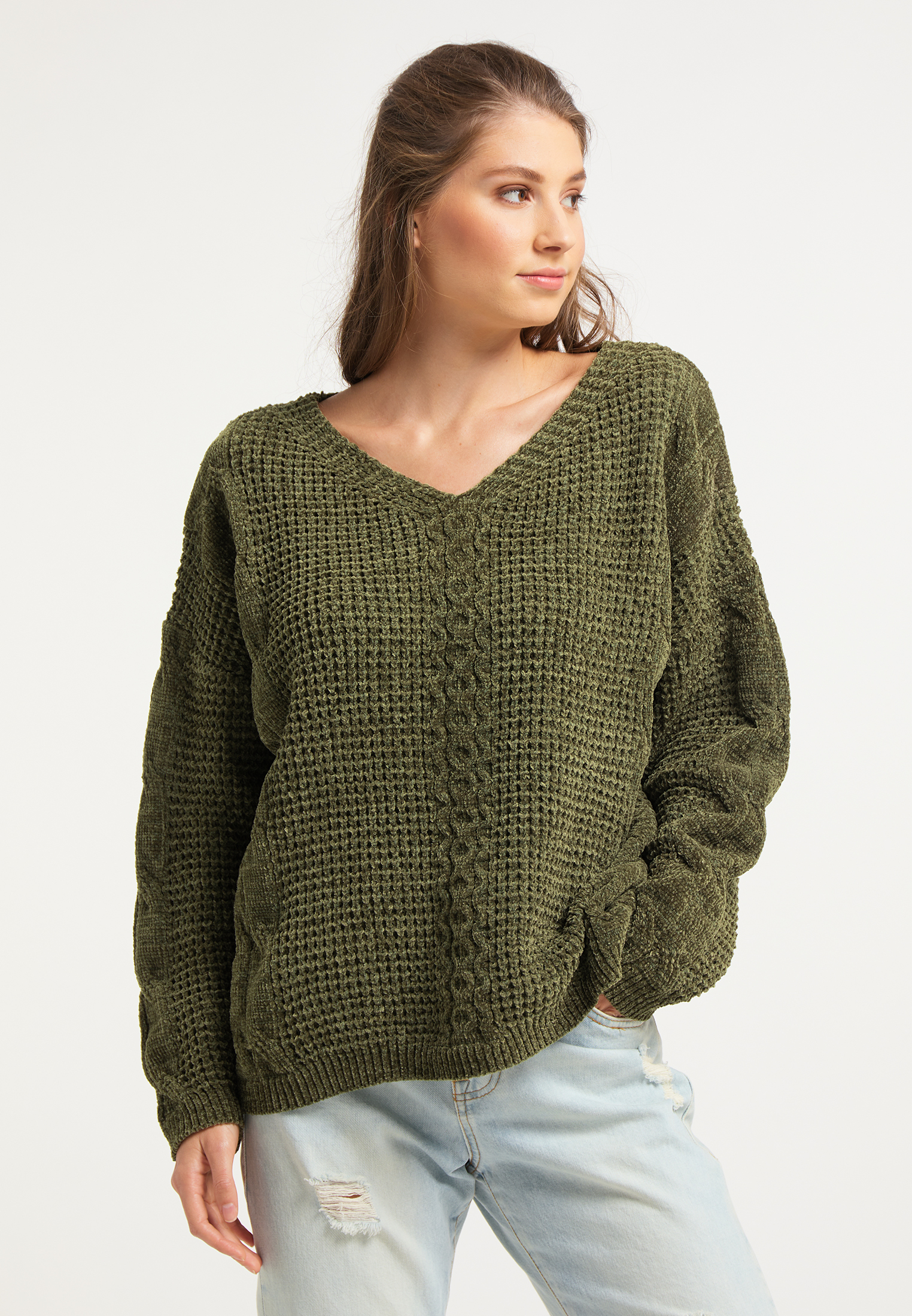 Kobiety Odzież IZIA Sweter oversize w kolorze Oliwkowym 