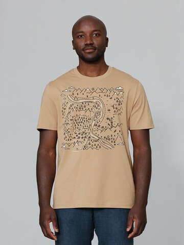 T-Shirt 'Landschaft' Watapparel en beige : devant