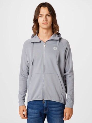 BIDI BADU Athletic Zip-Up Hoodie in Grey: front