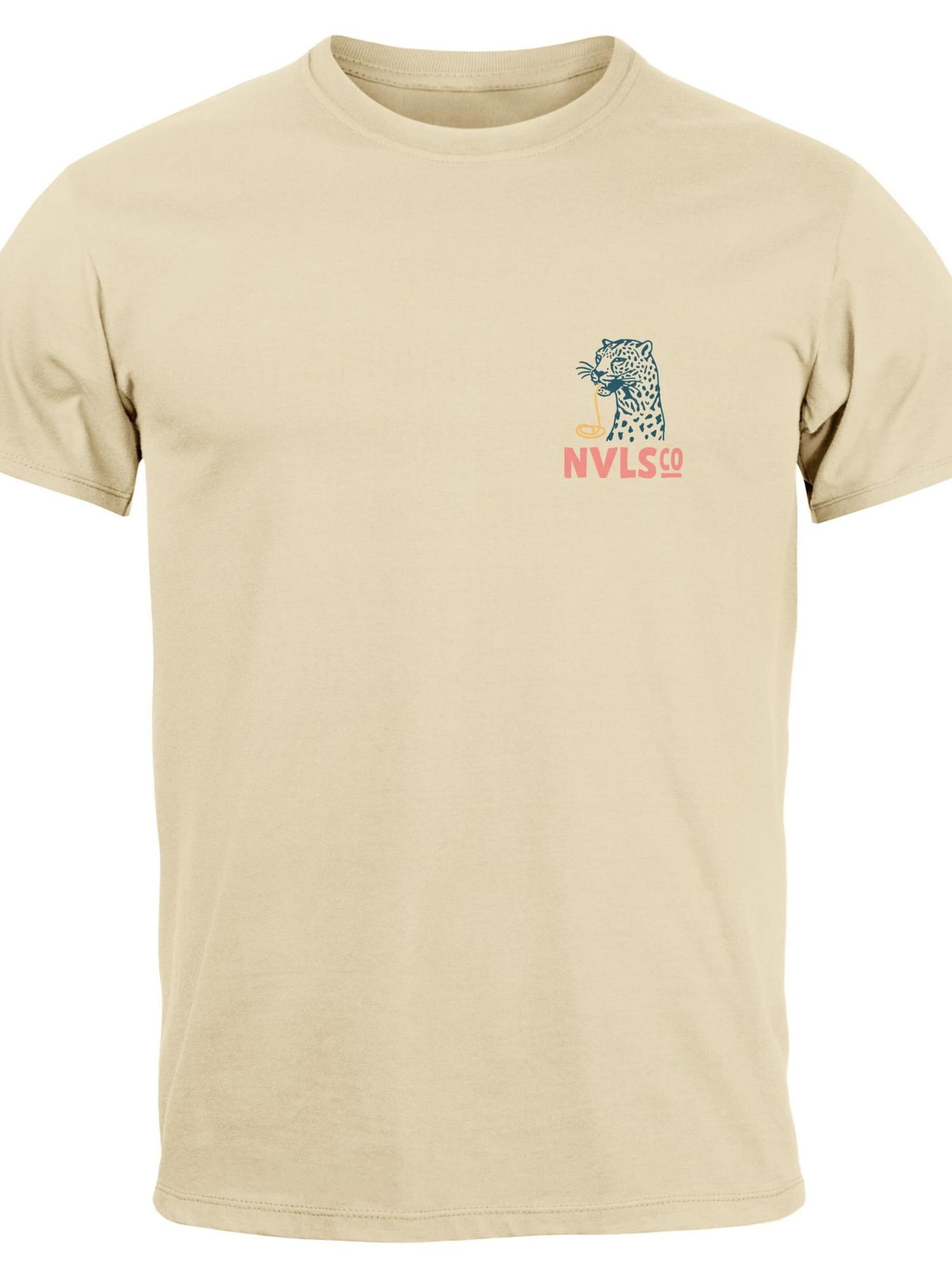Neverless Shirt 'Eat pasta'‌‌‌‌‌‌‌ in Beige: Vorderseite