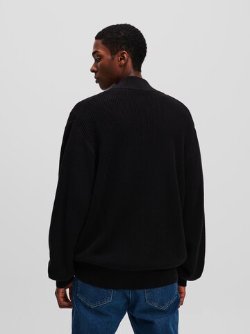 KARL LAGERFELD JEANS Knit cardigan 'ZIP-UP' in Black