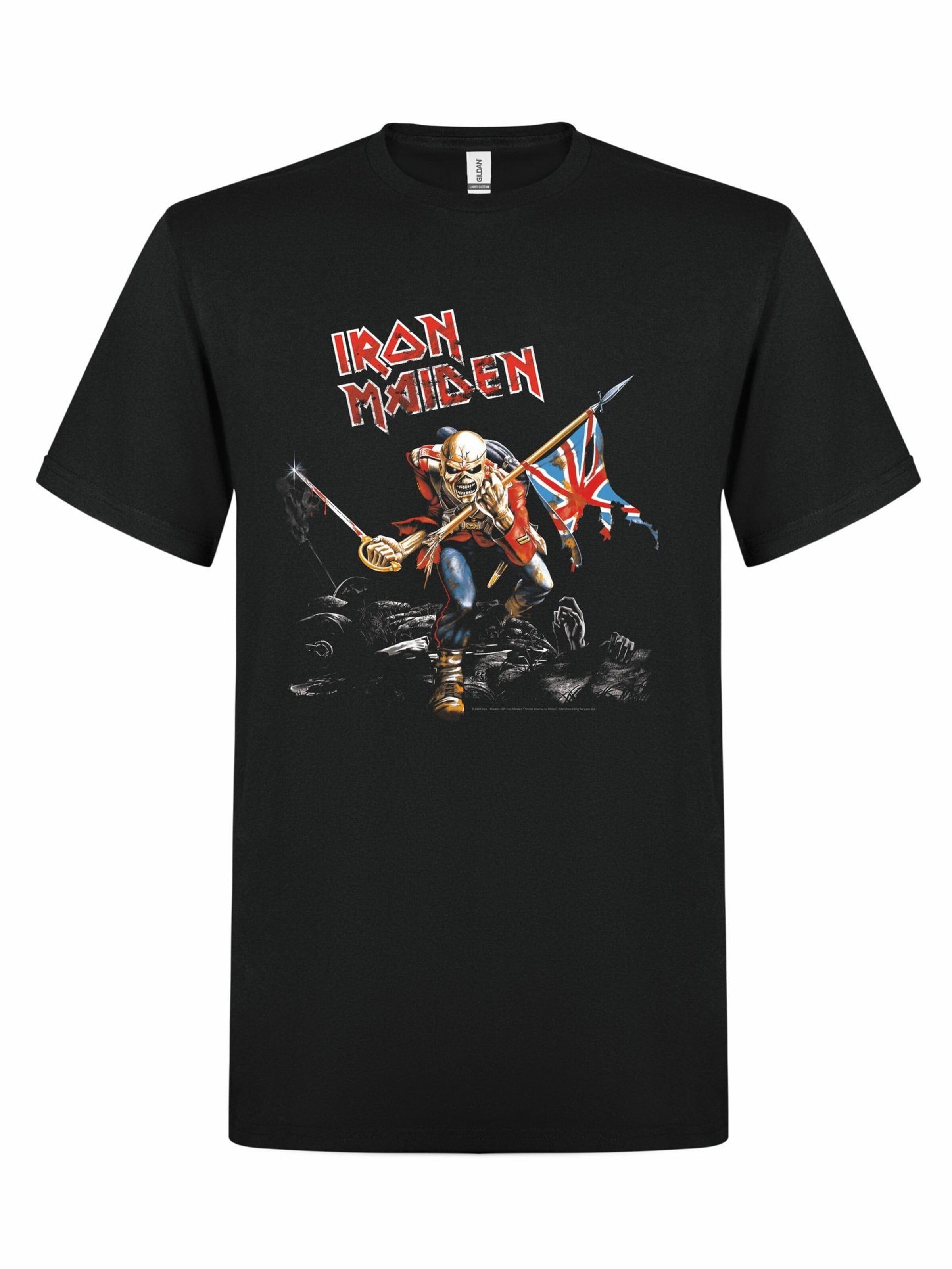Maglietta 'Trooper' di Iron Maiden in nero: frontale