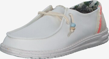 HEY DUDE Lace-Up Shoes in White: front