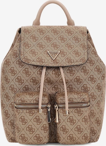 GUESS Rucksack 'Manhattan Ii Flap Backpack' in Braun: Vorderseite