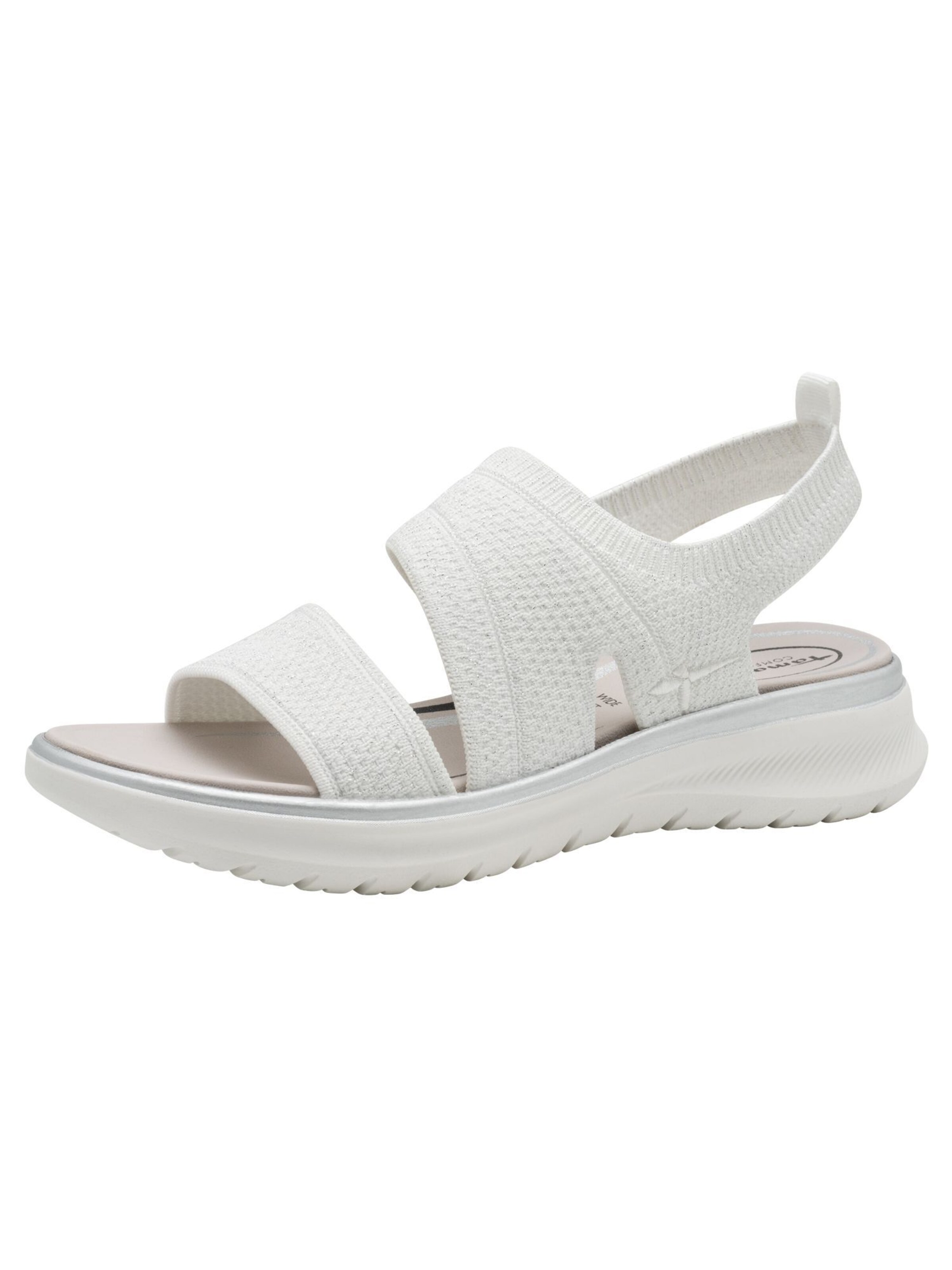 Sandales Tamaris en blanc : devant