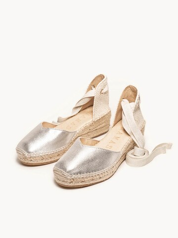 Alhamas - Sandalias 'Alpargata Cuña 5 cm' en plata