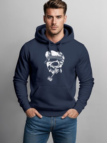 Neverless Sweatshirt 'Skull Captain' in Blue