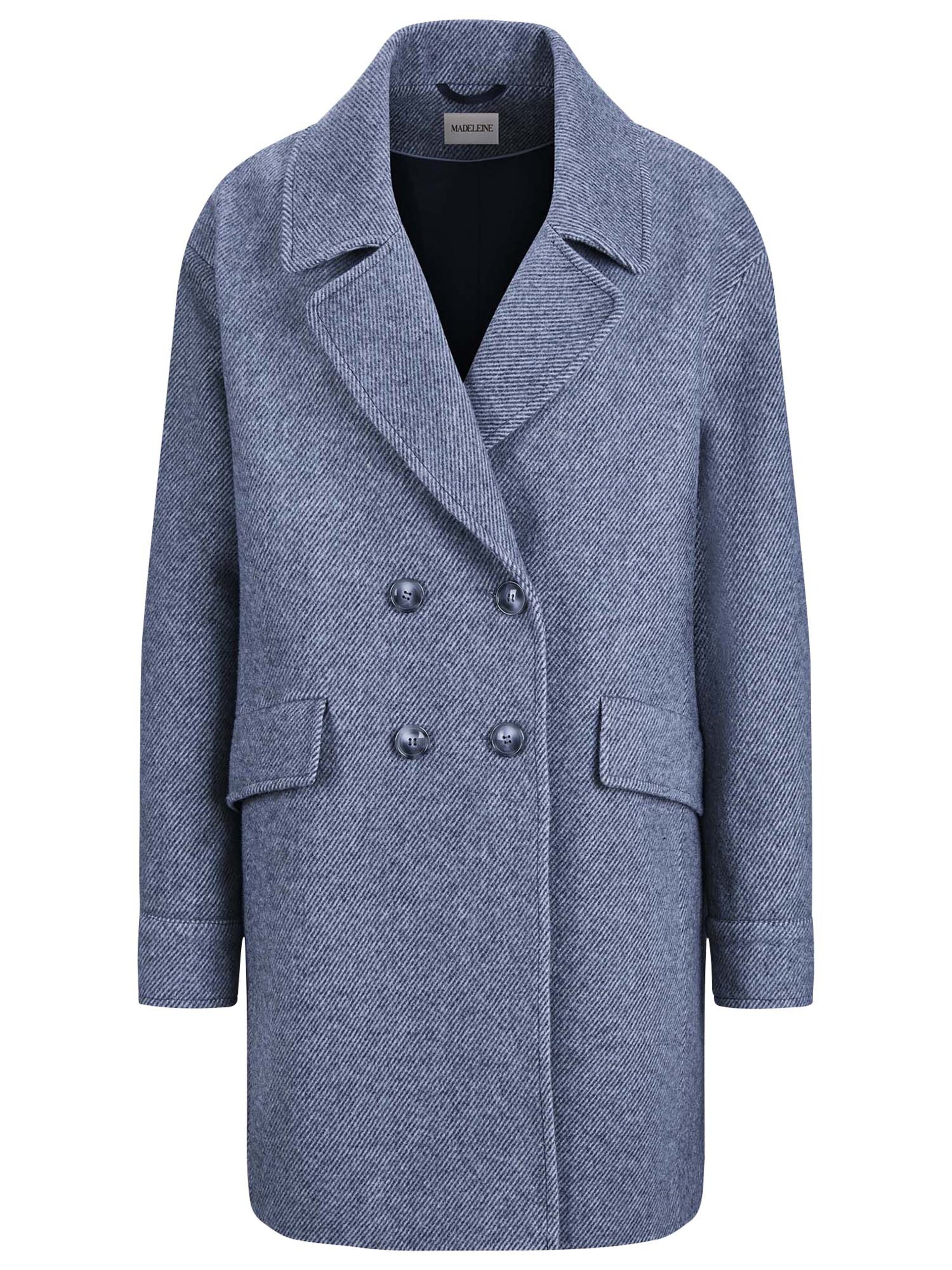 MADELEINE Manteau mi-saison en bleu fumé, Vue avec produit