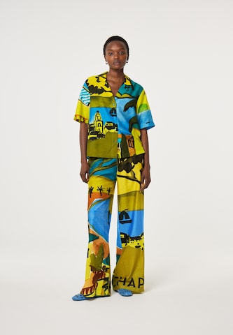 Wide Leg Pantalon Fabienne Chapot en mélange de couleurs