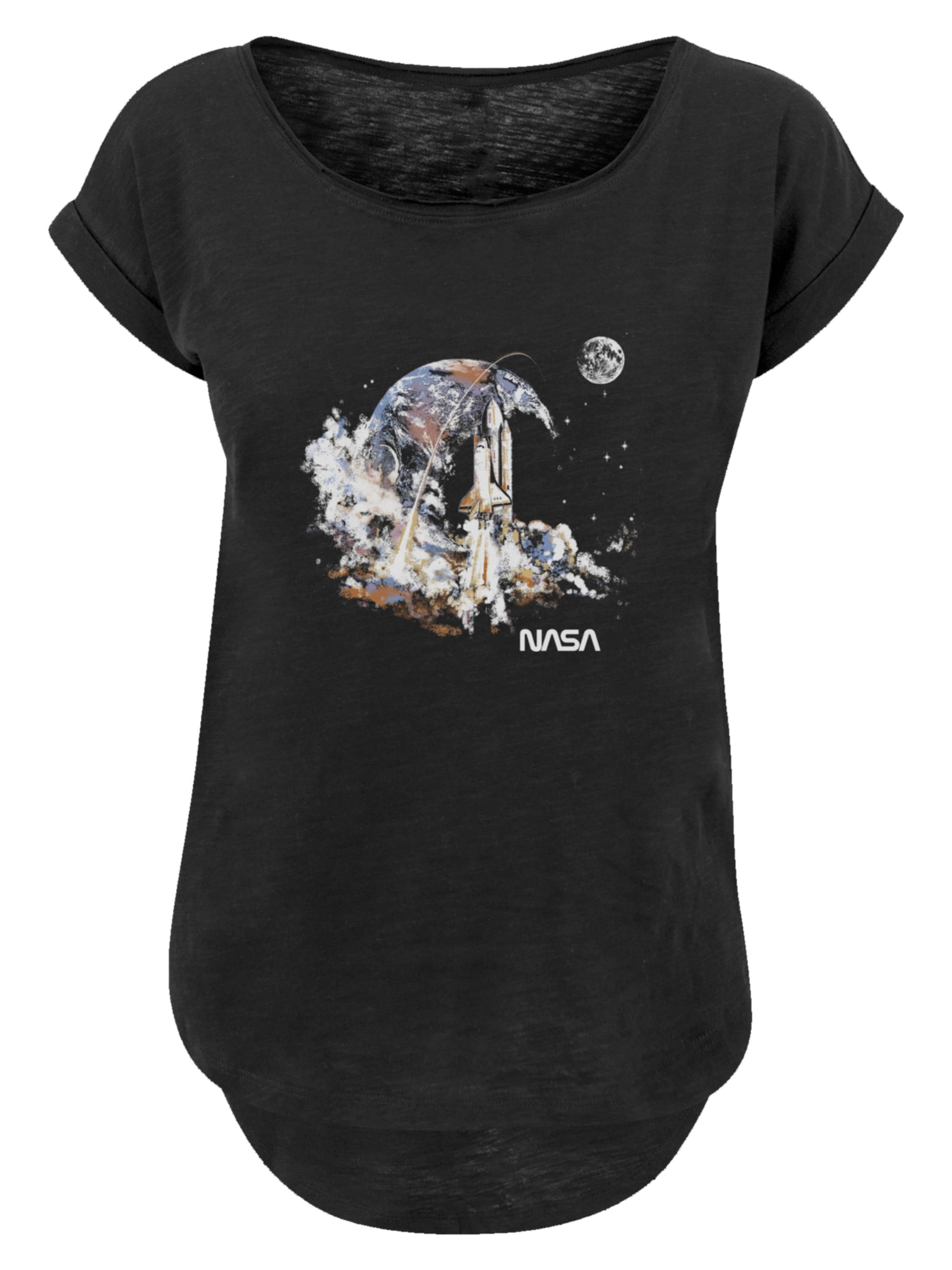 F4NT4STIC T-shirt 'NASA Take Off Earth Montage' en gris / noir, Vue avec produit