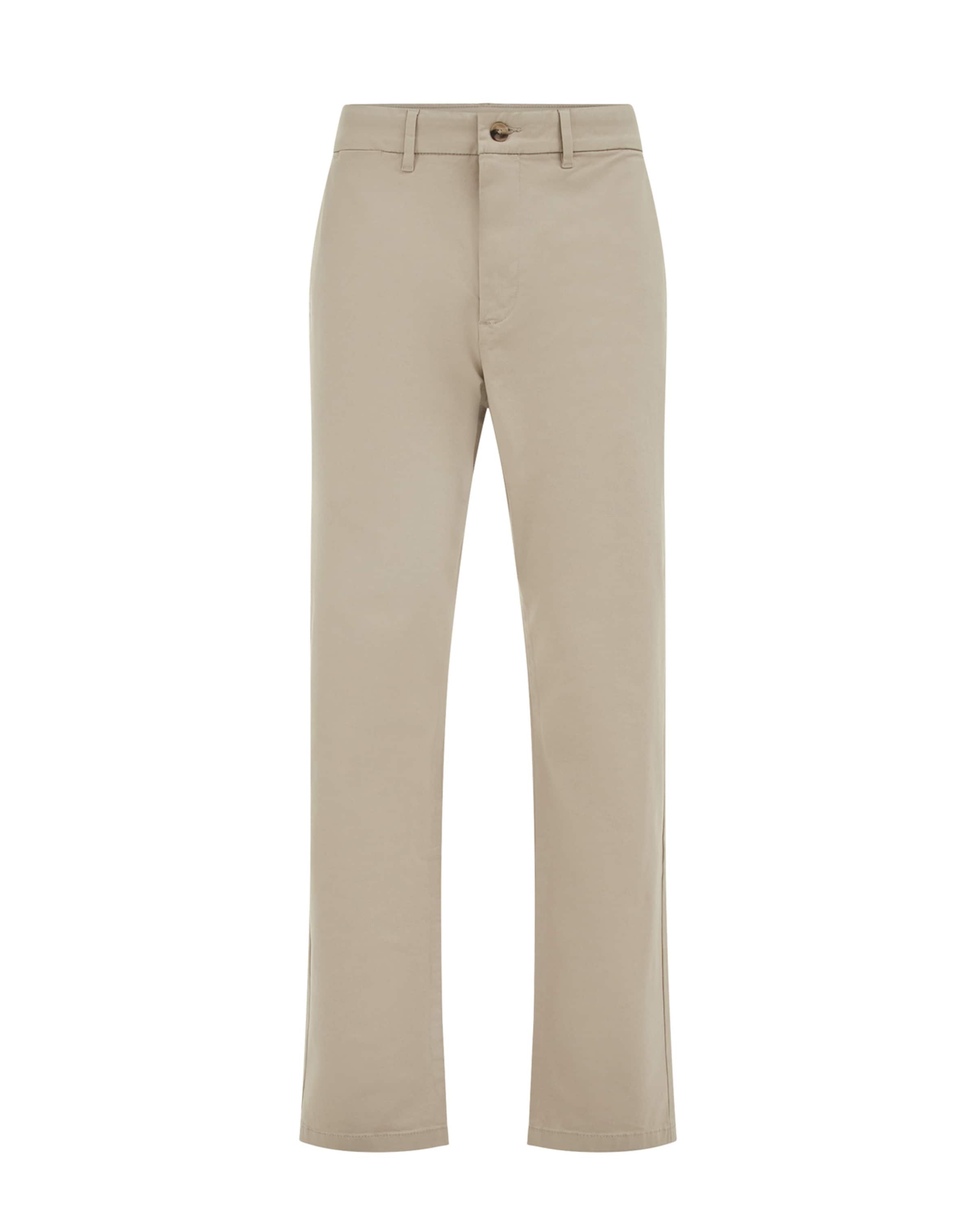 WE Fashion Úzky strih Chino nohavice - Béžová: predná strana