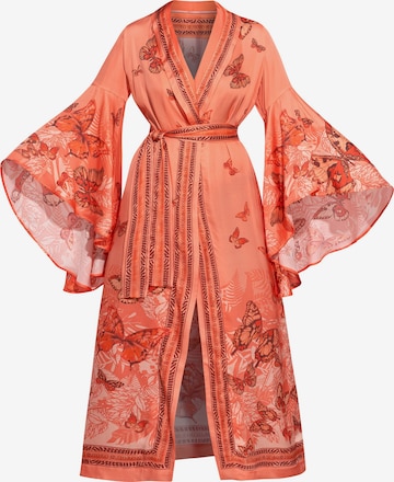 JIORO Beach dress 'PAPAYA BUTTERFLIES' in Orange: front
